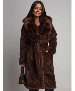 Pellicciotto lungo, marrone - Antonietta - Abbigliamento online - Gogolfun.it