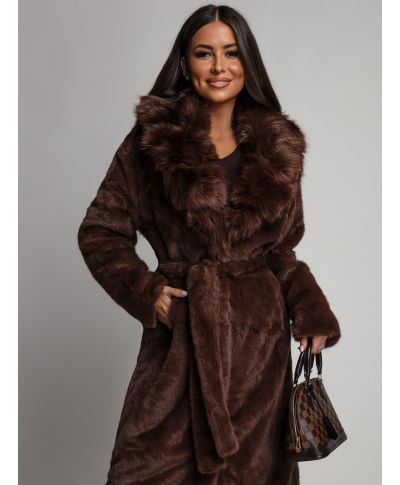 Pellicciotto lungo, marrone - Antonietta - Abbigliamento online - Gogolfun.it