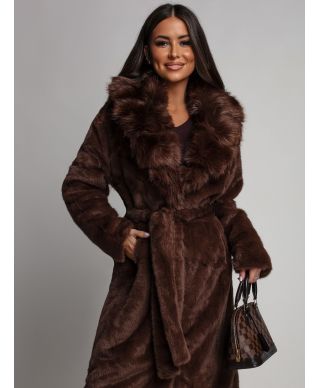 Pellicciotto lungo, marrone - Antonietta - Abbigliamento online - Gogolfun.it