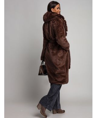 Pellicciotto lungo, marrone - Antonietta - Abbigliamento online - Gogolfun.it