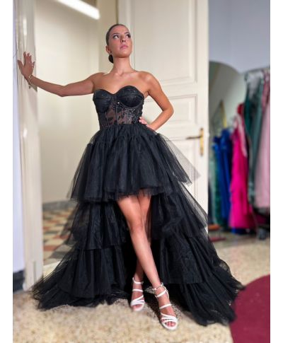 Abito diciottesimo con coda staccabile - Hura - Vestiti diciottesimo online - Gogolfun.it