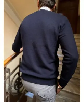 Cardigan uomo con bottoni - Misto cachemire - Key Jey