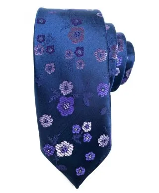 Cravatta slim - Blu - Fantasia - pochette