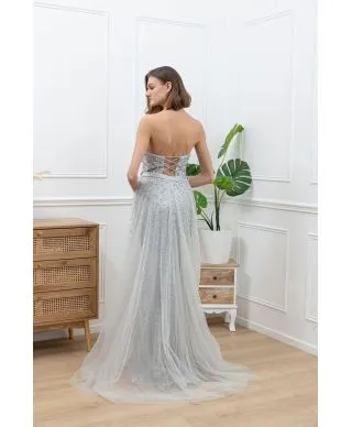 Vestito da cerimonia argento - Solange