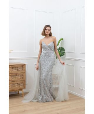 Vestito da cerimonia argento -  Solange