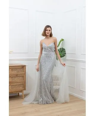Vestito da cerimonia argento - Solange