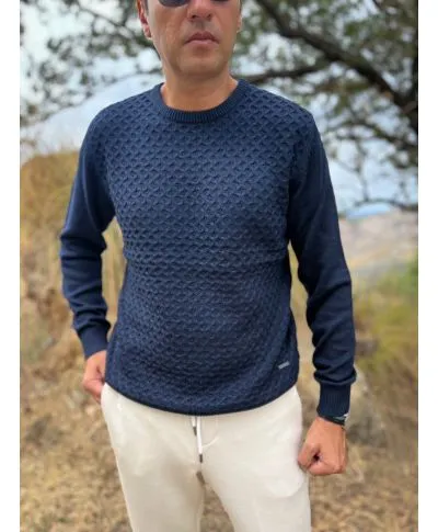 Maglione uomo girocollo blu - Abbigliamento uomo online - Gogolfun.it