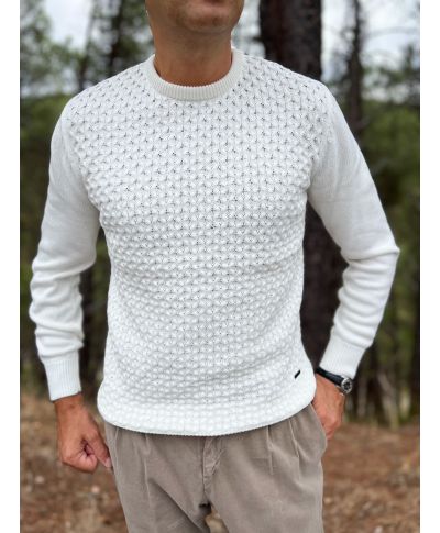Maglione uomo panna, girocollo - Abbigliamento uomo online - Gogolfun.it