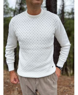 Maglione uomo panna, girocollo - Abbigliamento uomo online - Gogolfun.it