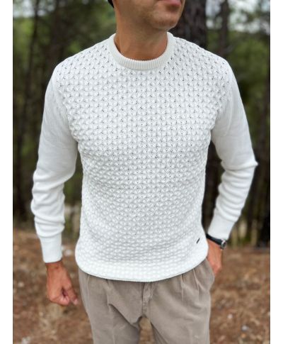 Maglione uomo panna, girocollo - Abbigliamento uomo online - Gogolfun.it