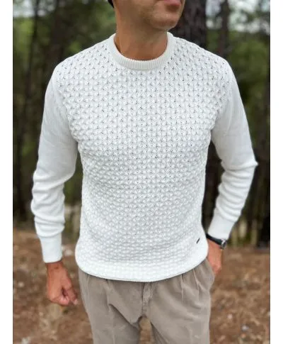 Maglione uomo panna, girocollo - Abbigliamento uomo online - Gogolfun.it