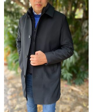 Trench nero imbottito - Livigno - Trench uomo invernali - Gogolfun.it