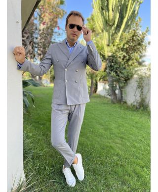 Abito doppiopetto uomo, bottoni particolari - Napoli - Paul Miranda