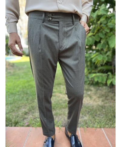 Pantaloni uomo, vita alta -Andrea - Made in Italy - Vestibilità moderna - Paul Miranda