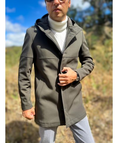 Trench con cappuccio  Paul Miranda in tessuto tecnico - Trench e giubbotti uomo online - Gogolfun.it