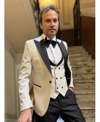 Smoking uomo colore oro - Tuxedo con gilet - Dubai - Gogolfun.it