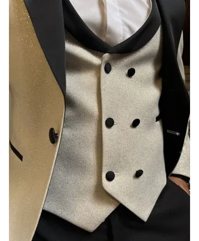 Smoking uomo colore oro - Tuxedo con gilet - Dubai - Gogolfun.it
