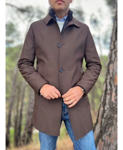 Trench uomo invernale marrone - Livigno - Trench e cappotti uomo online - Gogolfun.it