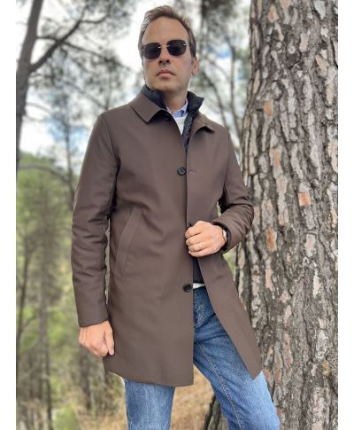 Trench uomo invernale marrone - Livigno - Trench e cappotti uomo online - Gogolfun.it