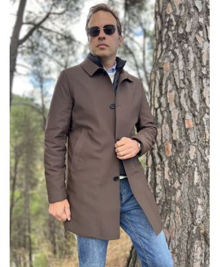 Trench uomo invernale marrone - Livigno - Trench e cappotti uomo online - Gogolfun.it