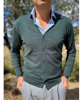 Cardigan verde con bottoni - Kite