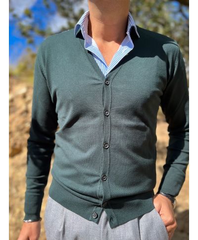 Cardigan verde con bottoni - Kite - Abbigliamento uomo online - Gogolfun.it
