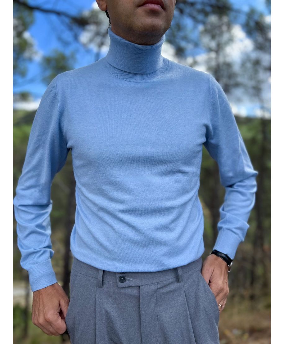 Dolcevita azzurro - Adrian - Maglioni uomo, cardigan, dolcevita - Gogolfun.it