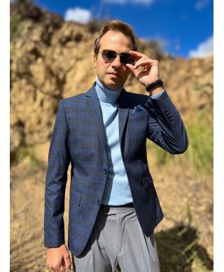 Dolcevita azzurro - Adrian - Maglioni uomo, cardigan, dolcevita - Gogolfun.it