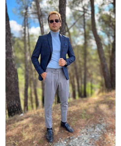 Dolcevita azzurro - Adrian - Maglioni uomo, cardigan, dolcevita - Gogolfun.it