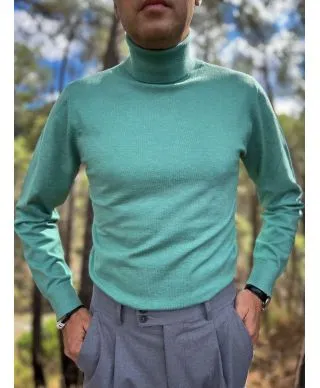 Maglione collo alto verde - Adrian