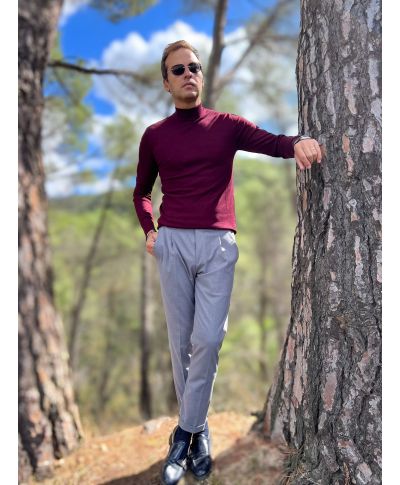 Lupetto bordeaux - Key Jey - Maglioni uomo, cardigan, dolcevita - Gogolfun.it