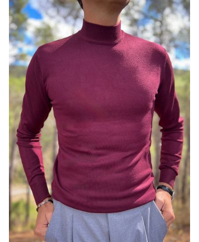 Lupetto bordeaux - Key Jey - Maglioni uomo, cardigan, dolcevita - Gogolfun.it