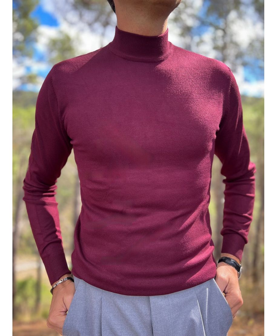 Lupetto bordeaux - Key Jey - Maglioni uomo, cardigan, dolcevita - Gogolfun.it