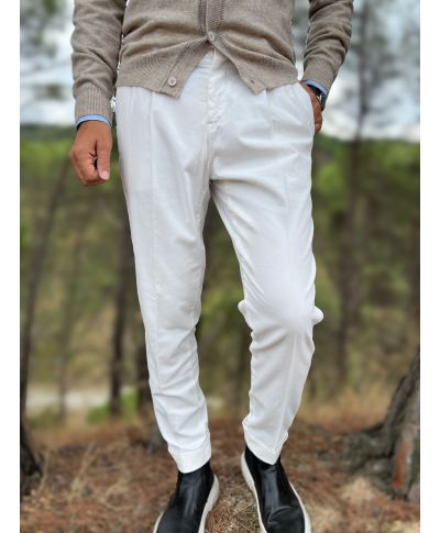 Pantaloni uomo panna in velluto liscio - PAUL MIRANDA - Gogolfun.it