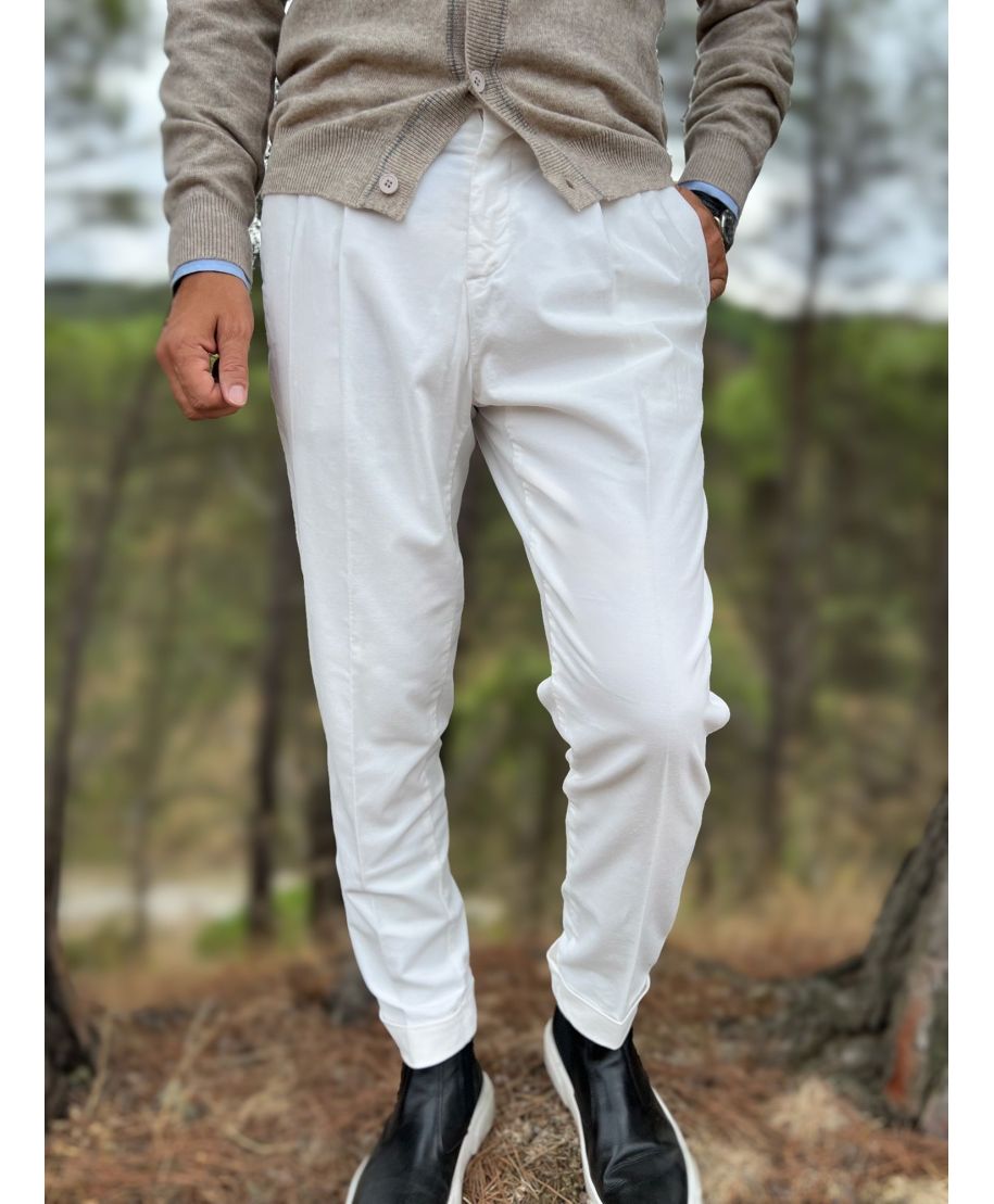 Pantaloni uomo panna in velluto liscio - PAUL MIRANDA - Gogolfun.it