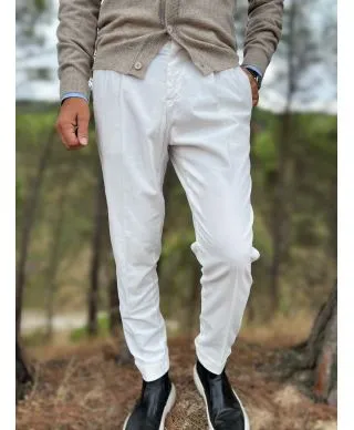 Pantaloni uomo panna in velluto liscio - PAUL MIRANDA - Gogolfun.it