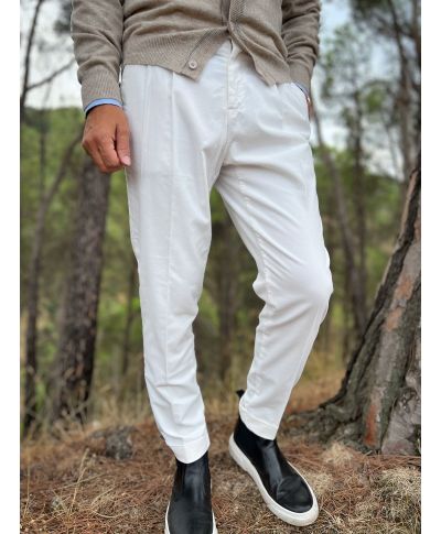 Pantaloni uomo panna in velluto liscio - PAUL MIRANDA - Gogolfun.it