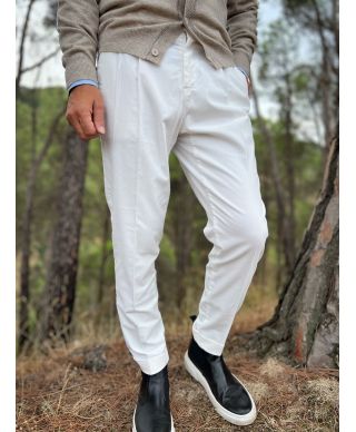 Pantaloni uomo panna in velluto liscio - PAUL MIRANDA - Gogolfun.it