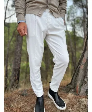 Pantaloni uomo panna in velluto liscio - PAUL MIRANDA - Gogolfun.it