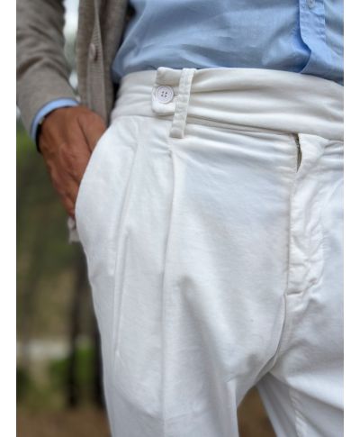 Pantaloni uomo panna in velluto liscio - PAUL MIRANDA - Gogolfun.it