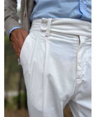 Pantaloni uomo panna in velluto liscio - PAUL MIRANDA