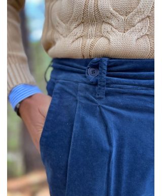 Pantaloni blu in velluto liscio - Paul Miranda - Abbigliamento uomo online - Gogolfun.it