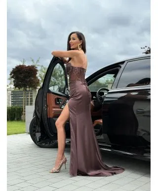 Vestito da cerimonia donna , cacao - Lia