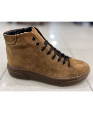 Sneaker alta in camoscio - Vera pelle