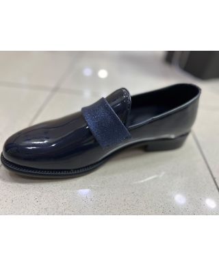 Mocassini blu da cerimonia - Pelle