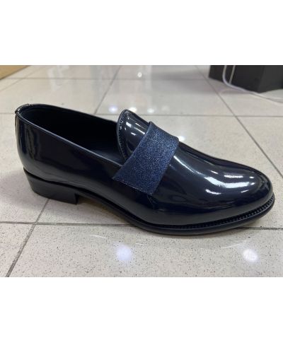 Mocassini blu da cerimonia - Pelle - Scarpe uomo online - Gogolfun.it