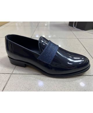 Mocassini blu da cerimonia - Pelle - Scarpe uomo online - Gogolfun.it