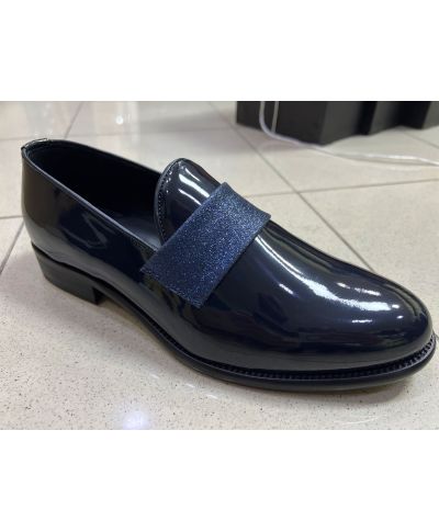 Mocassini blu da cerimonia - Pelle - Scarpe uomo online - Gogolfun.it