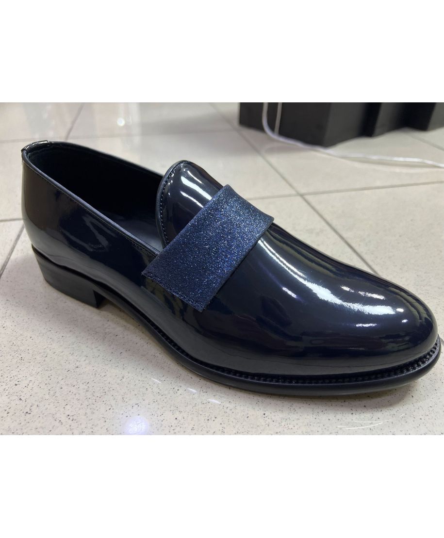 Mocassini blu da cerimonia - Pelle - Scarpe uomo online - Gogolfun.it