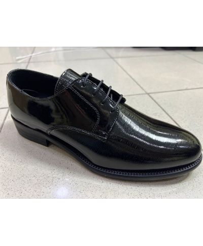 Stringata nera da cerimonia, Margellina - Vera pelle